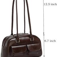 Trendy Women's Handbags PU Leather Vintage Tote Bags