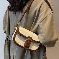 Women's Trendy PU Leather Shoulder Bag | Small Square Crossbody Purse with Zipper & Lock Closure