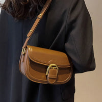 Women's Trendy PU Leather Shoulder Bag | Small Square Crossbody Purse with Zipper & Lock Closure