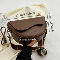 Vintage PU Leather Shoulder Bag for Women | Adjustable Crossbody Saddle Purse