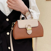 Women's Vintage Contrast Colour Shoulder Bag | PU Leather Crossbody Handbag for Everyday Use
