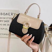 Women's Vintage Contrast Colour Shoulder Bag | PU Leather Crossbody Handbag for Everyday Use