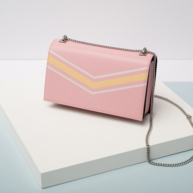 Charcoal Evening Clutch - Sophisticated leather clutch with rose gold hardware